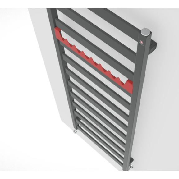 TERMA Vivo koupelnový radiátor 1390x500 barva Metallic Grey zboku