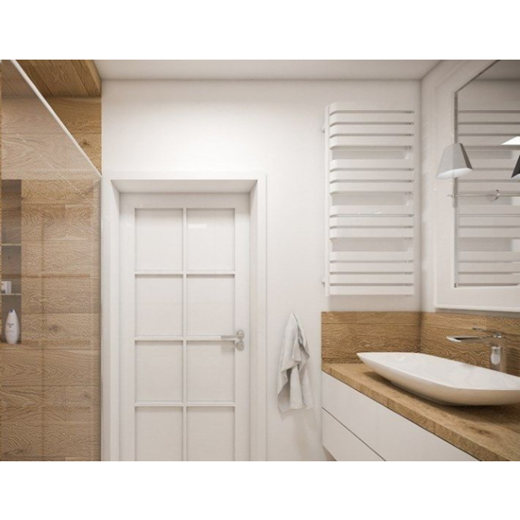 TERMA Warp T ONE designový radiátor RAL9016 - do koupelny