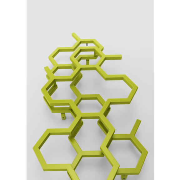 TERMA Hex designový radiátor 1700x573 barva Cooper, koupelna - moderní interiér