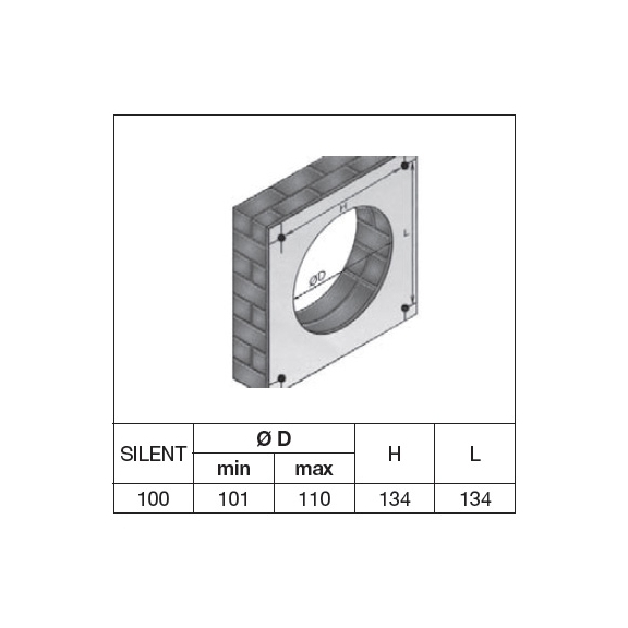 Ventilátor Silver CZ stříbrný - montážní otvor
