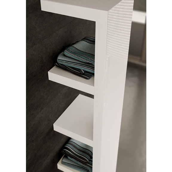 IRSAP Quadraqua designový radiátor 1828x300 L barva Bianco Perla detail