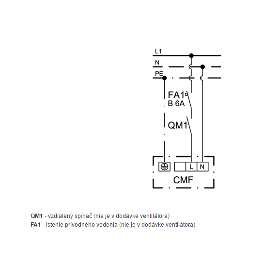 Ventilátor Xpelair CMF 241 - schéma zapojení