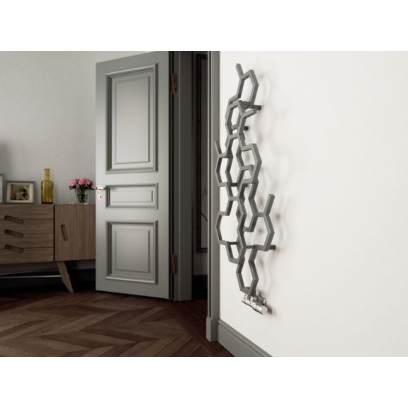 TERMA Hex designový radiátor 1220x486 Green Apple Detail