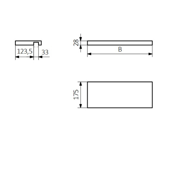 TERMA Dřevěná polička na ručníky Simple 50 cm - rozměry
