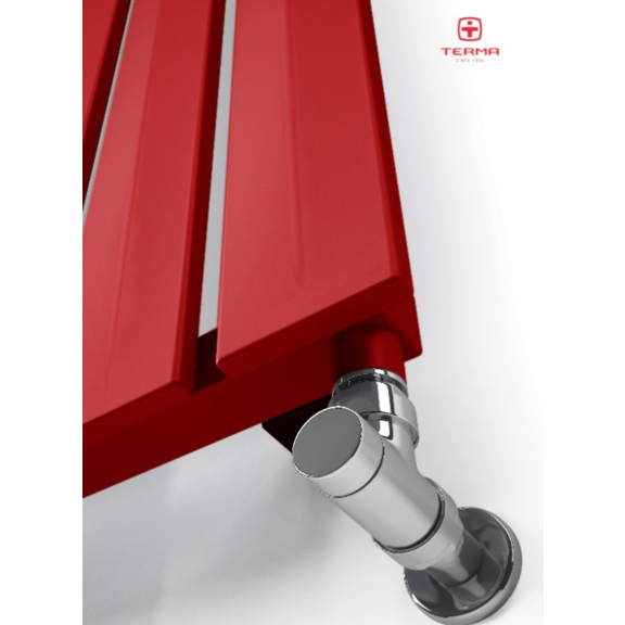 TERMA Pier designový radiátor 1800 x 580 barva RAL 3020 detail