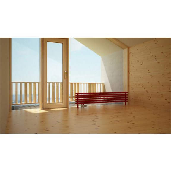 TERMA Tune HSD designový radiátor pod okno 390x1400 RAL3020 moderní interiér