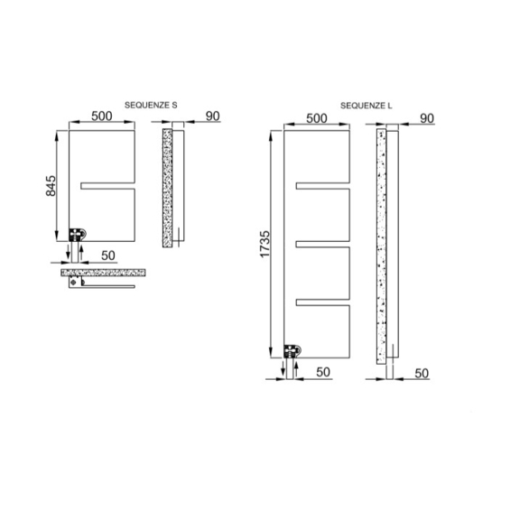 IRSAP Sequenze designový radiátor 2 velikosti