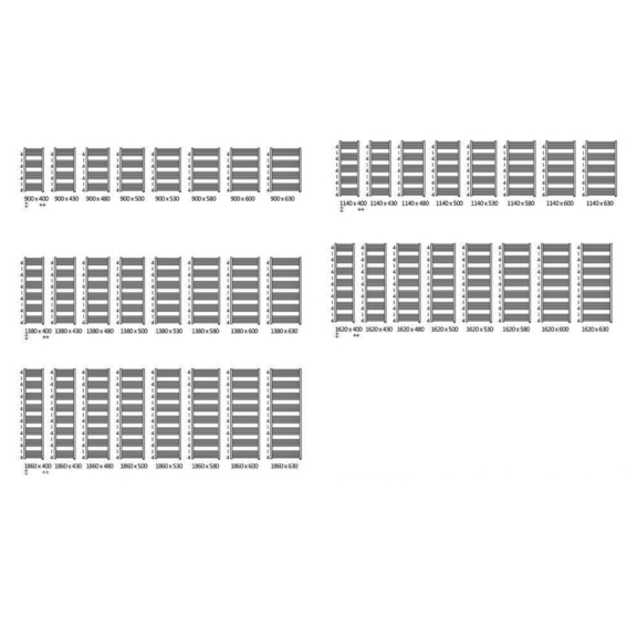 TERMA Fiona One koupelnový radiátor Dostupné velikosti