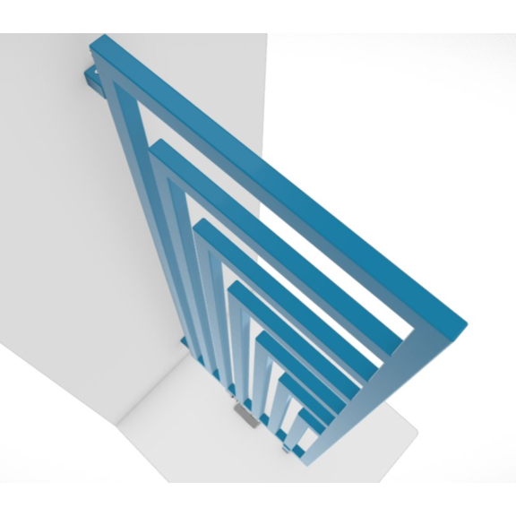 TERMA Angus DW designový radiátor RAL5012 pohled shora