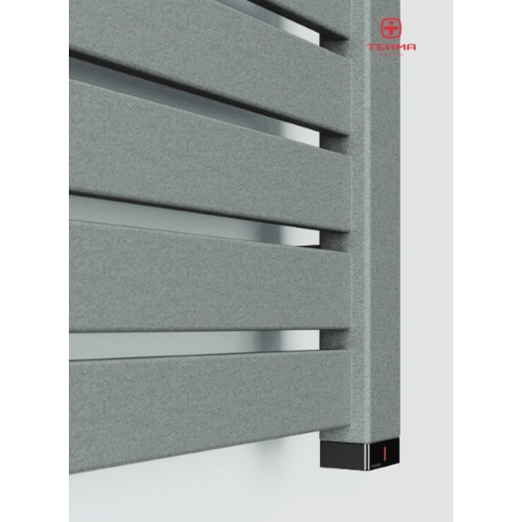 TERMA Mantis ONE designový radiátor 860x440 barva Salt and Pepper detail