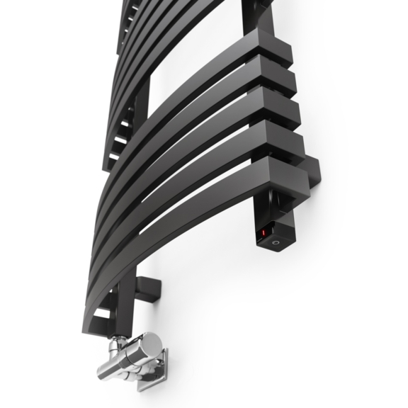 TERMA Kioto One designový radiátor 1185x480 - barva RAL 7022 detail