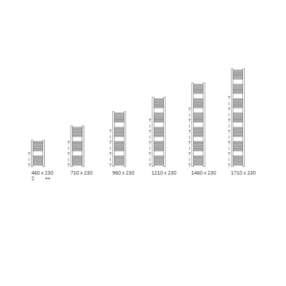 TERMA Mike designový radiátor Dostupné rozměry 2