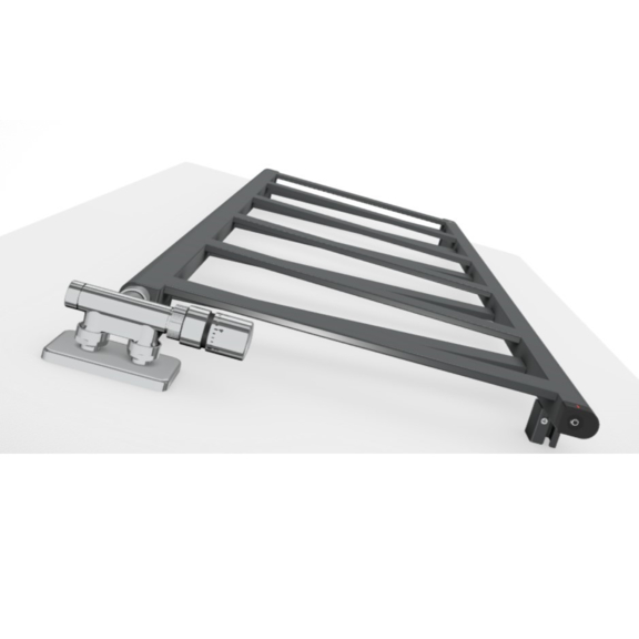 TERMA Vipera ONE designový radiátor 1230x500 barva Granite detail zdola