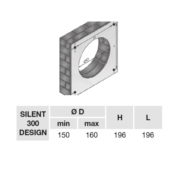 Ventilátor Silent 300 Design CZ - montážní otvor