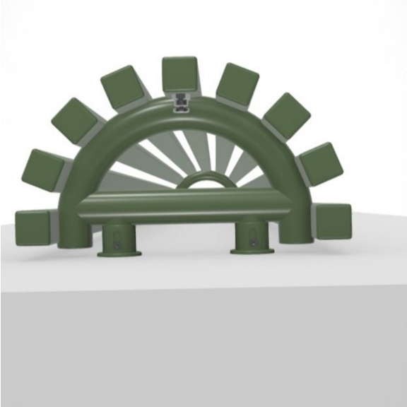 TERMA Triga AN designový radiátor RAL 7003 půlkruhový tvar - detail