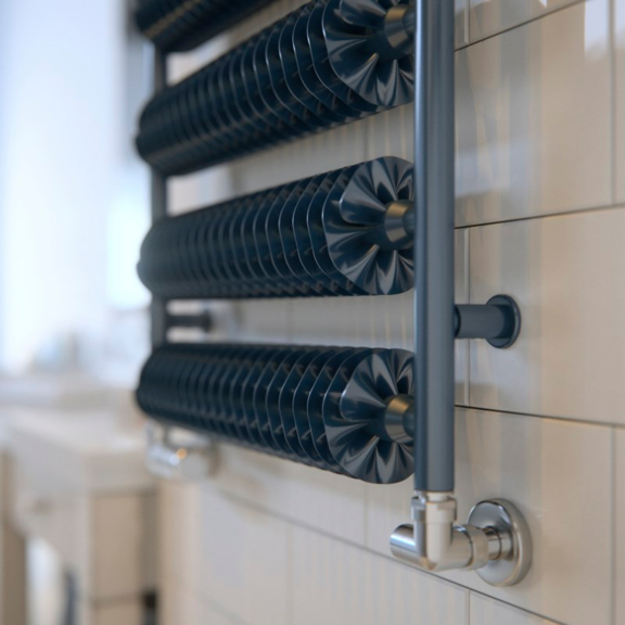 TERMA Ribbon T retro radiátor detail zboku