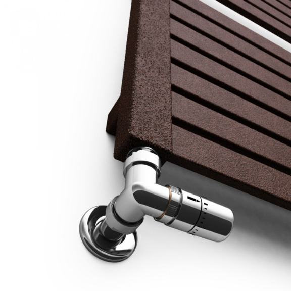 TERMA Mantis designový radiátor 860x540 RAL barva Antique Copper z boku