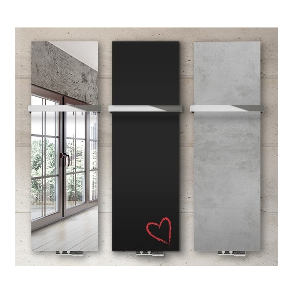 TERMA Case Slim designový vertikální radiátor - Zrcadlo/Potisk/Beton