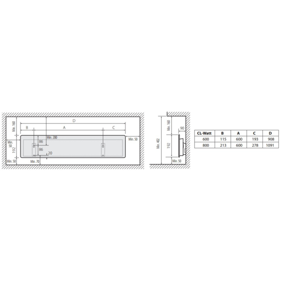 Elektrický konvektor Adax Clea CL 06 KDT 600W