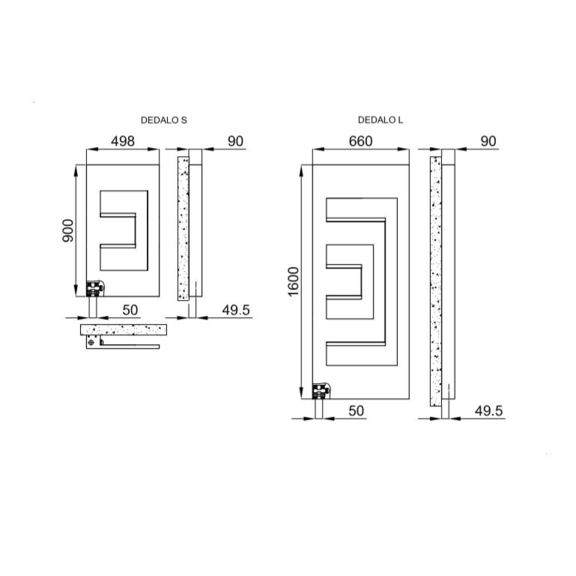 RSAP Dedalo designový radiátor 2 velikosti