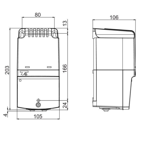 Systemair RTRE 3 regulátor pro kruhové ventilátory - rozměry