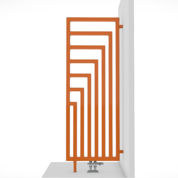 TERMA Angus DW designový radiátor RAL7012 geometrický vzor