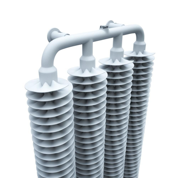 TERMA Ribbon V retro radiátor 1720x390 barva Silver Matt moderní interiér