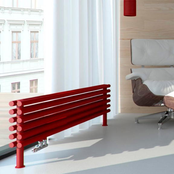 TERMA Tune HSD designový radiátor pod okno 390x1400 RAL3020 v interiéru