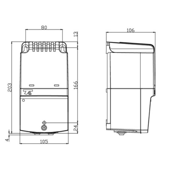 Systemair REU 1.5 regulátor pro kruhové ventilátory - rozměry