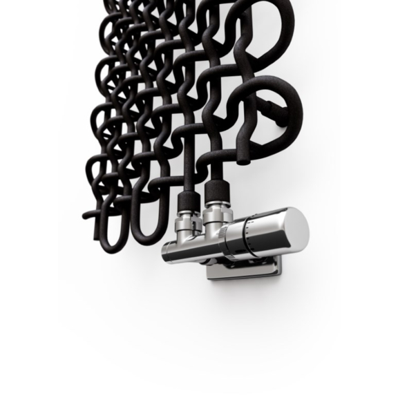 TERMA PLC V designový radiátor 1800x463 barva Black Pepper detail