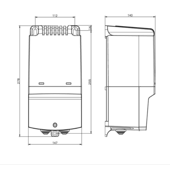 Systemair REU 3 regulátor pro kruhové ventilátory - rozměry