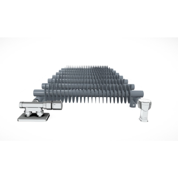 TERMA Ribbon T retro radiátor 930x500 Salt&Pepper detail ovládání