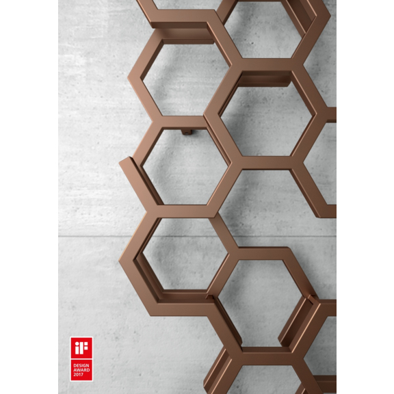 TERMA Hex designový radiátor 422x711 soft 3028 Detail