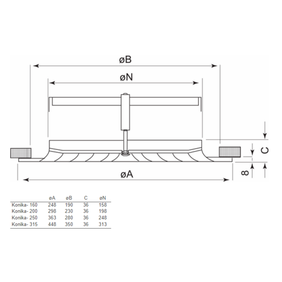KONIKA difuzor rozměry