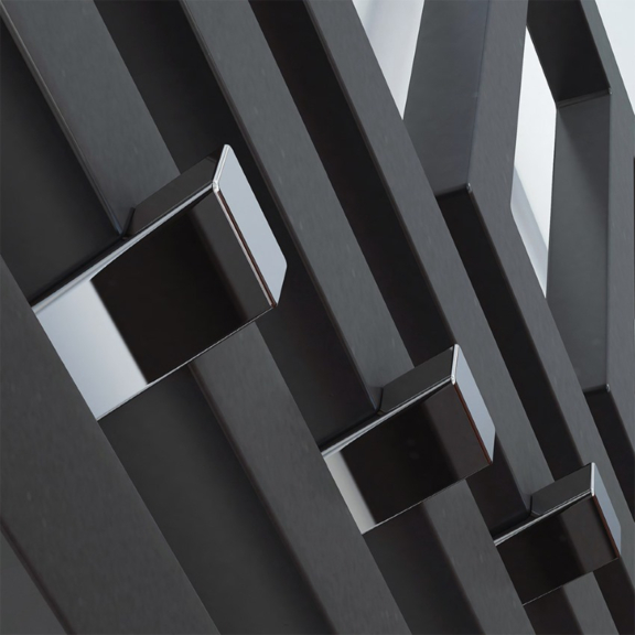 TERMA Angus V designový radiátor 1780x680 barva Modern Grey detail profily