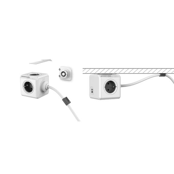 POWERCUBE EXTENDED USB 3m Grey prodlužovačka