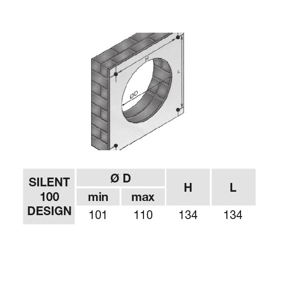 Ventilátor Silent 100 Design CHZ - montážní otvor