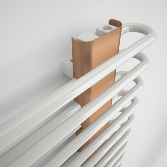 TERMA Michelle designový radiátor RAL9016 a Cooper detail shora - profily