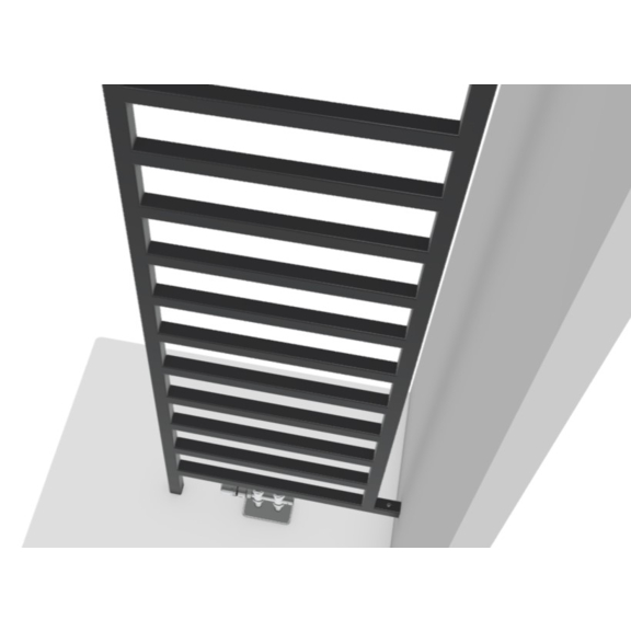 TERMA Simple DW designový radiátor 1755x500 barva Heban rozdělovač pokojů