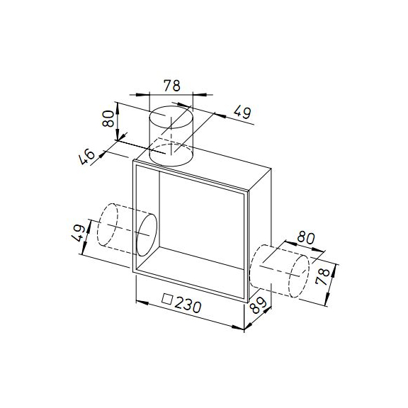 Helios ELS-GU montážní krabice pod omítku - rozměry