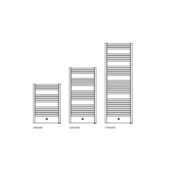 TERMA Dexter Pro ONE koupelnový radiátor Dostupné velikosti 2