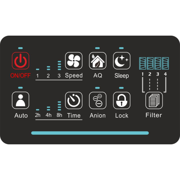 Blaupunkt Lavender 2041 čistička vzduchu - displej