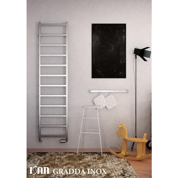 ISAN Gradda Inox elektrický nerezový radiátor interiér
