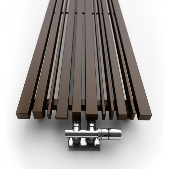 TERMA Sherwood V designový radiátor 1600x540 barva RAL8024 detail