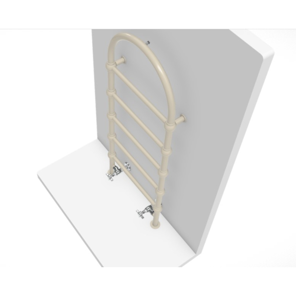 TERMA Retro S designový radiátor 1245x504 RAL1013 detail zboku