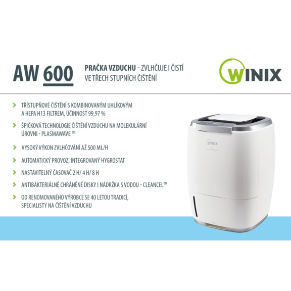 Winix AW-600 pračka vzduchu - vlastnosti