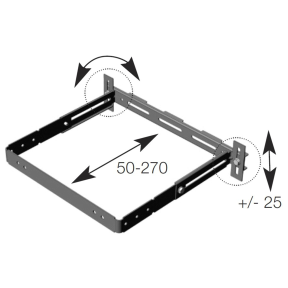Helios ELS-MHU montážní konzola pro uchycení krabice - rozměry