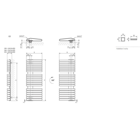 TERMA Iron S schéma rozměrů
