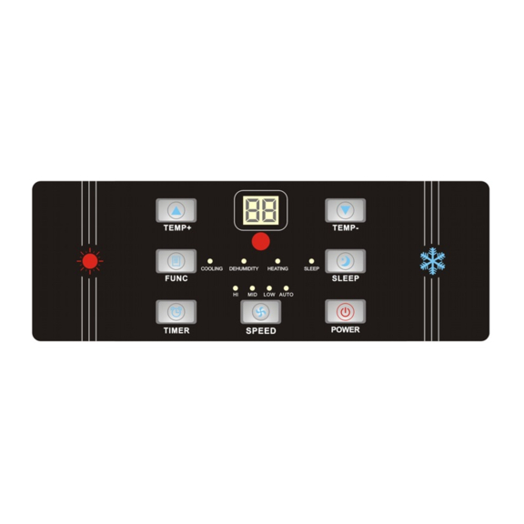 Mobilní klimatizace Sinclair AMC-11AN displej