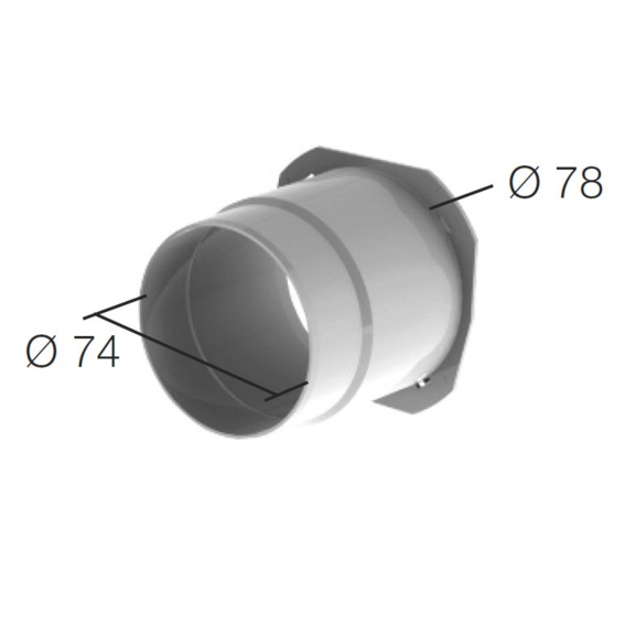 Helios ELS-ZAS připojovací hrdlo - rozměry